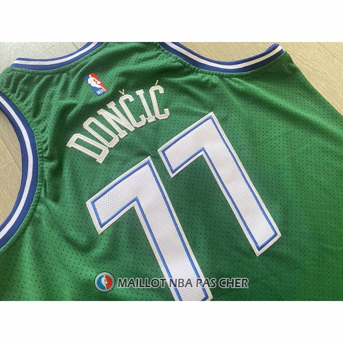 Maillot Dallas Mavericks Luka Doncic NO 77 Mitchell & Ness 2018-19 Vert